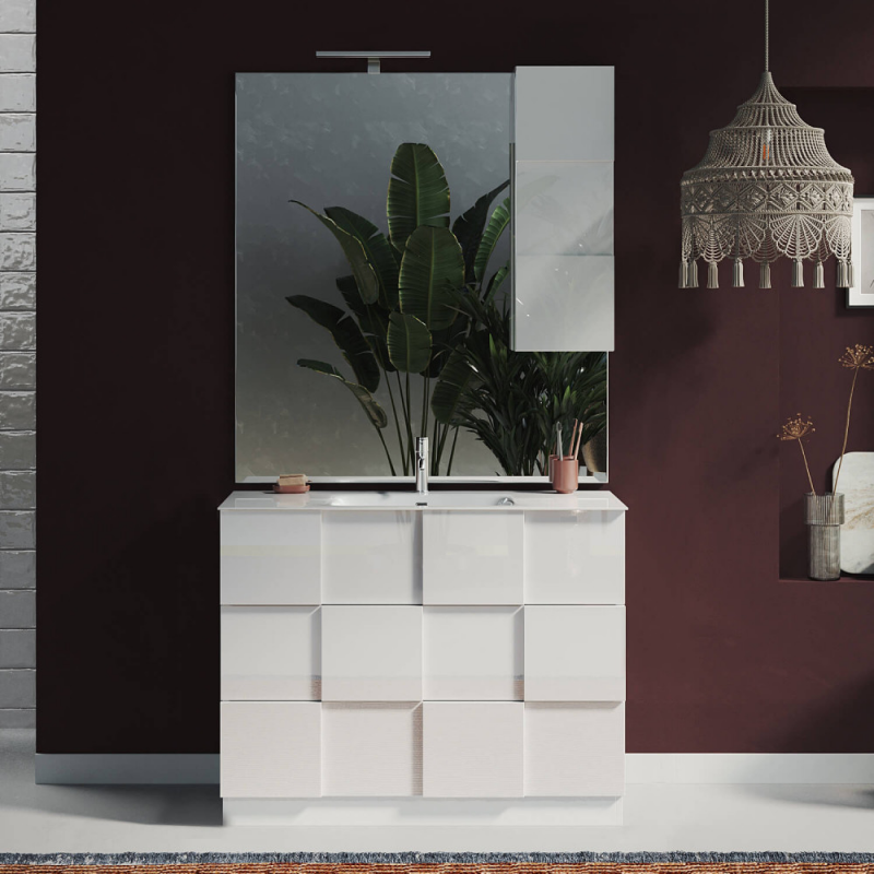 BAGNO A TERRA CM 100 BIANCO LUCIDO LORENZO