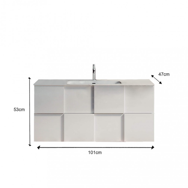 BAGNO SOSPESO CM 100 BIANCO LUCIDO LORENZO