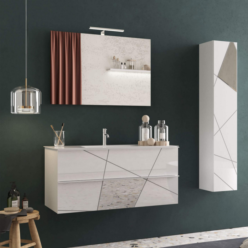 BAGNO SOSPESO CM 100 BIANCO LUCIDO LEONARDO