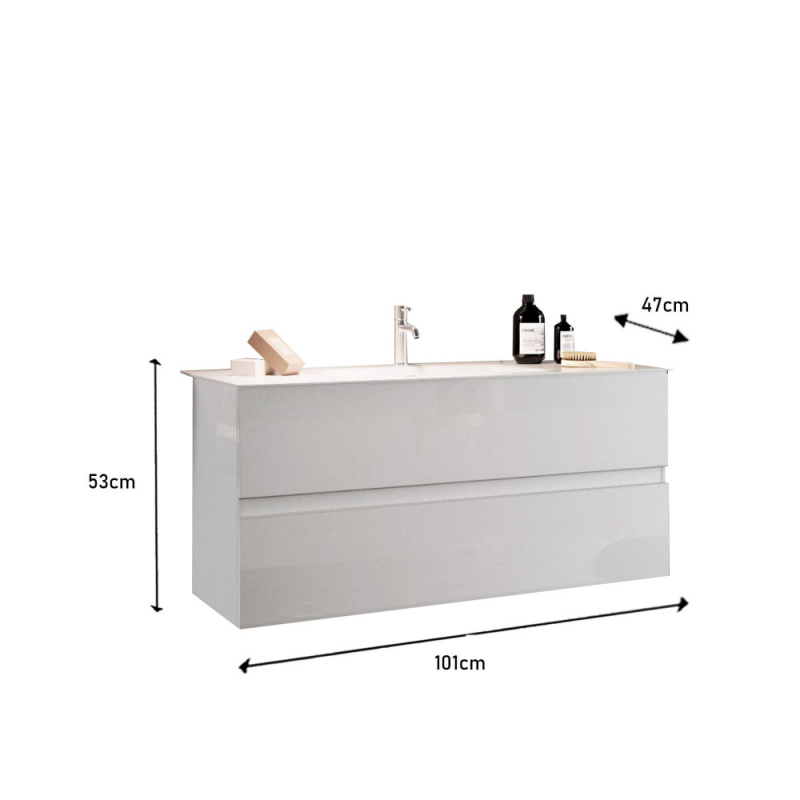 BAGNO SOSPESO CM 100 BIANCO LUCIDO RICCARDO