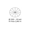 Set 5 ombrelloni Olefin 250/10 fusto alluminio Made in Italy Moia