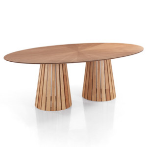 Tavolo Ovale Volga Wood 198 X 115 H6,5 Cm
