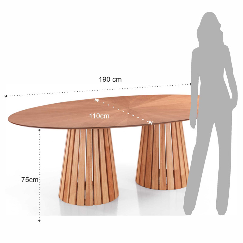 Tavolo Ovale Volga Wood 198 X 115 H6,5 Cm