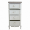 Cassettiera Cuore 4 cassetti bianca stile shabby chic