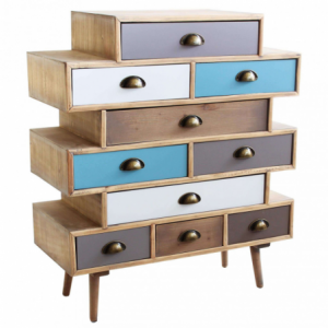 Mobiletto Kingston con cassetti stile moderno compatto e robusto