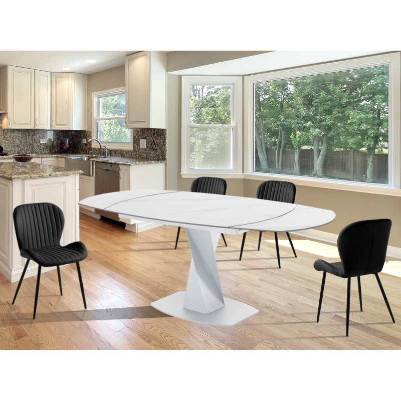 Tavolo Allungabile Twisted Total White 100 X 110 H.13 Cm