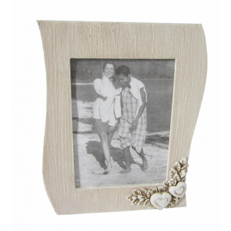 Portafoto shabby chic onda tortora 10x15 elegante e raffinato