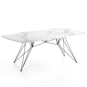 Tavolo / Scrivania Spillo White Marble 189 X 100 X H11 Cm