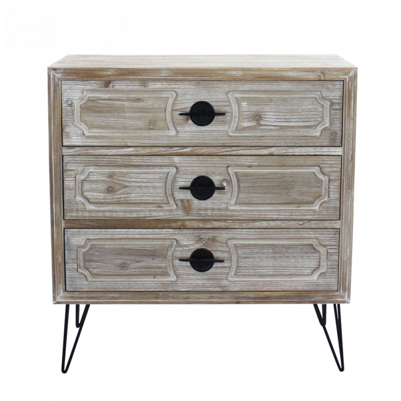MOBILETTO 3 CASSETTI CON GAMBE IN FERRO