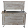 Set 2 bauli legno paulonia MDF tortora sbiancato L84×P43×H54 cm — levanteshop.it