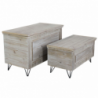 Set 2 bauli legno paulonia MDF tortora sbiancato L84×P43×H54 cm — levanteshop.it