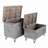 Set 2 bauli legno paulonia MDF tortora sbiancato L84×P43×H54 cm — levanteshop.it