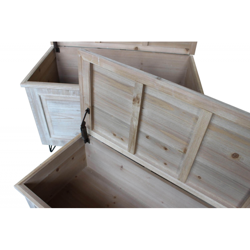 Set 2 bauli legno paulonia MDF tortora sbiancato L84×P43×H54 cm — levanteshop.it