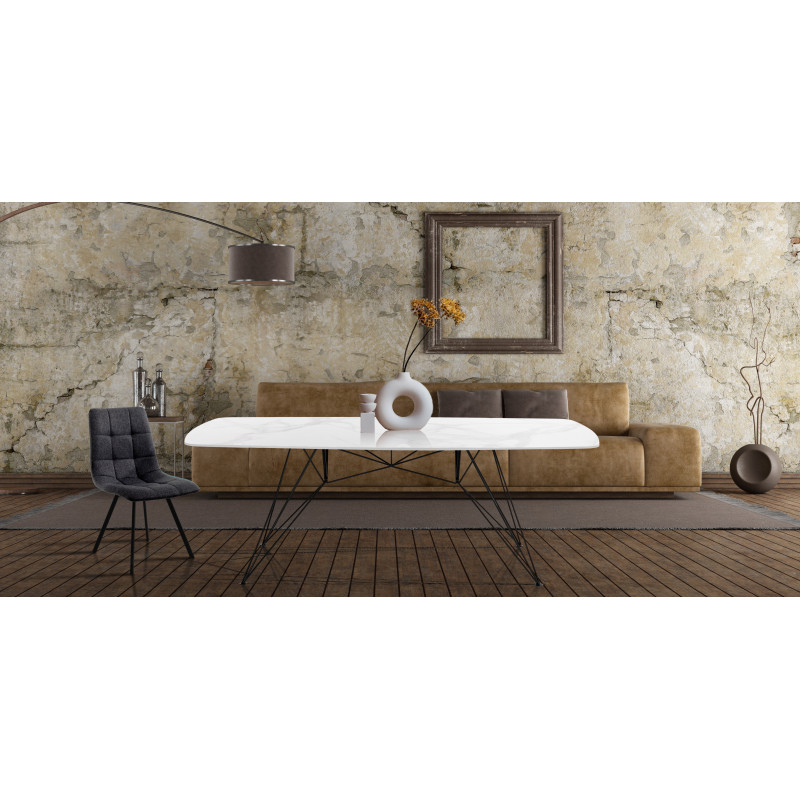 Tavolo / Scrivania Spillo White Marble 189 X 100 X H11 Cm