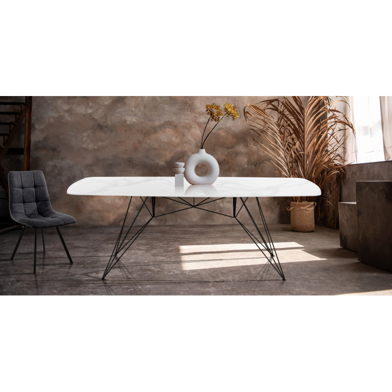 Tavolo / Scrivania Spillo White Marble 189 X 100 X H11 Cm