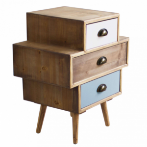 Mobiletto Victoria con cassetti stile shabby chic compatto