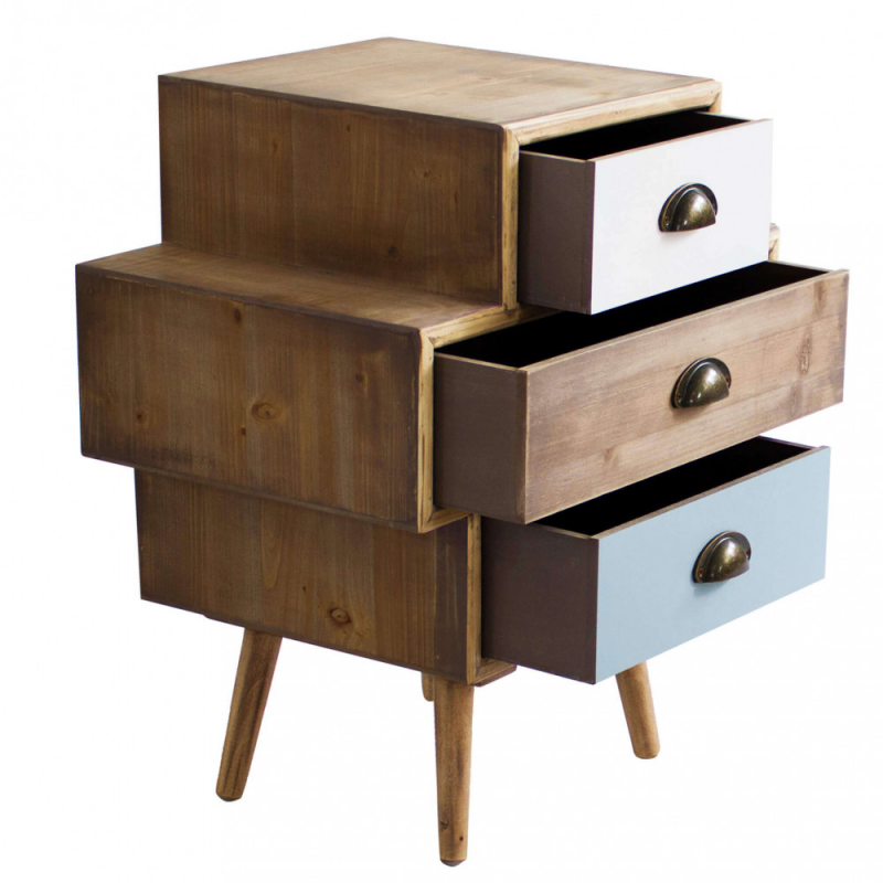 Mobiletto Victoria con cassetti stile shabby chic compatto