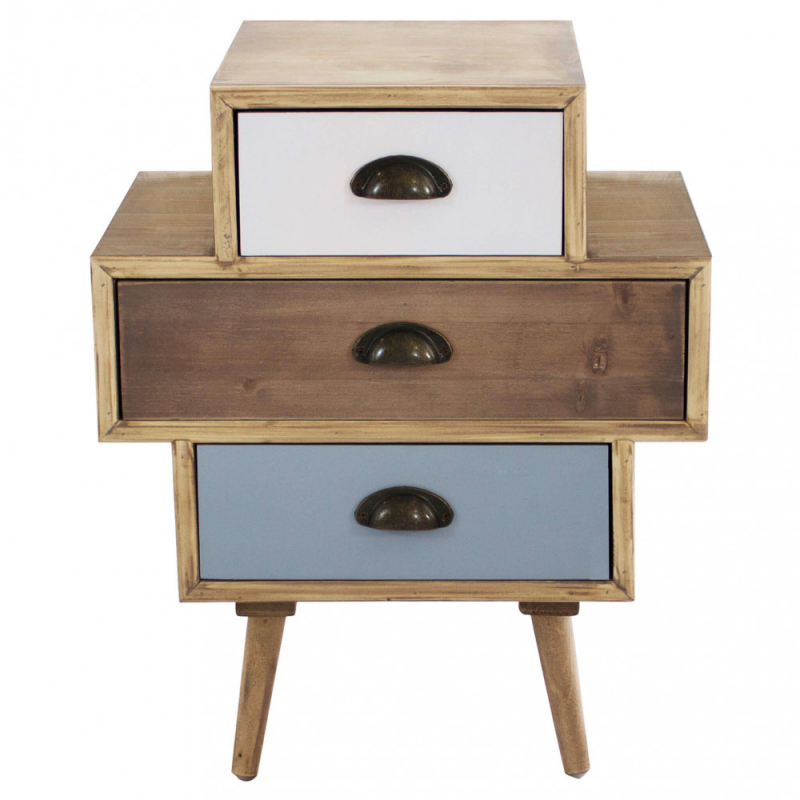 Mobiletto Victoria con cassetti stile shabby chic compatto