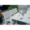 Tavolo Alghero 180x90 Alluminio Bianco Piano Gress Marmo Moia