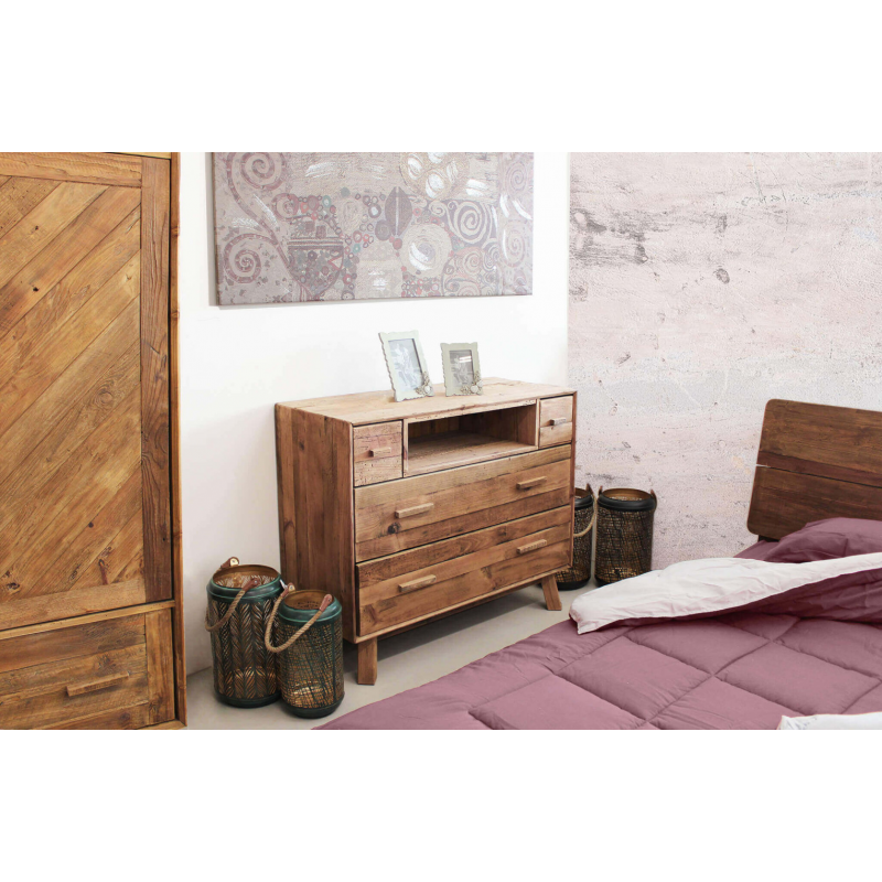 Cassettiera Nelson moderna naturale per cucina soggiorno casa