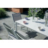 Tavolo Alghero 180x90 Alluminio Bianco Piano Gress Marmo Moia