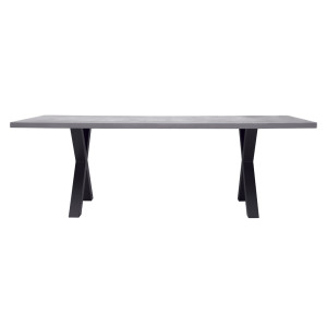 Tavolo Amantea 220x100 Alluminio Antracite Piano Resina Grigio Moia