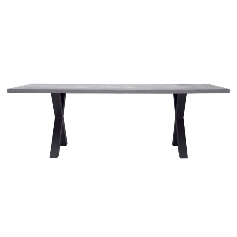 Tavolo Amantea 220x100 Alluminio Antracite Piano Resina Grigio Moia
