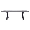 Tavolo Amantea 220x100 Alluminio Antracite Piano Resina Grigio Moia
