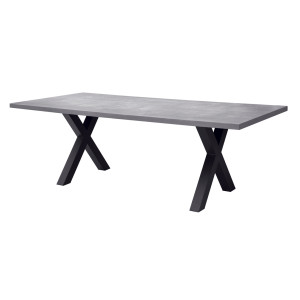 Zoom Tavolo Amantea 220x100 Alluminio Antracite Piano Resina Grigio Moia