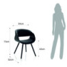 Sedia Visby Evo Total Black 55 X 54,5 H42,5 Cm