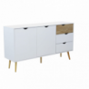 Mobile Bradley Cosma legno bianco marrone L147×P39×H82 cm 2 ante 3 cassetti — levanteshop.it