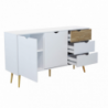 Mobile Bradley Cosma legno bianco marrone L147×P39×H82 cm 2 ante 3 cassetti — levanteshop.it