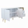 Mobile Bradley Cosma legno bianco marrone L147×P39×H82 cm 2 ante 3 cassetti — levanteshop.it