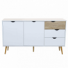 Mobile Bradley Cosma legno bianco marrone L147×P39×H82 cm 2 ante 3 cassetti — levanteshop.it