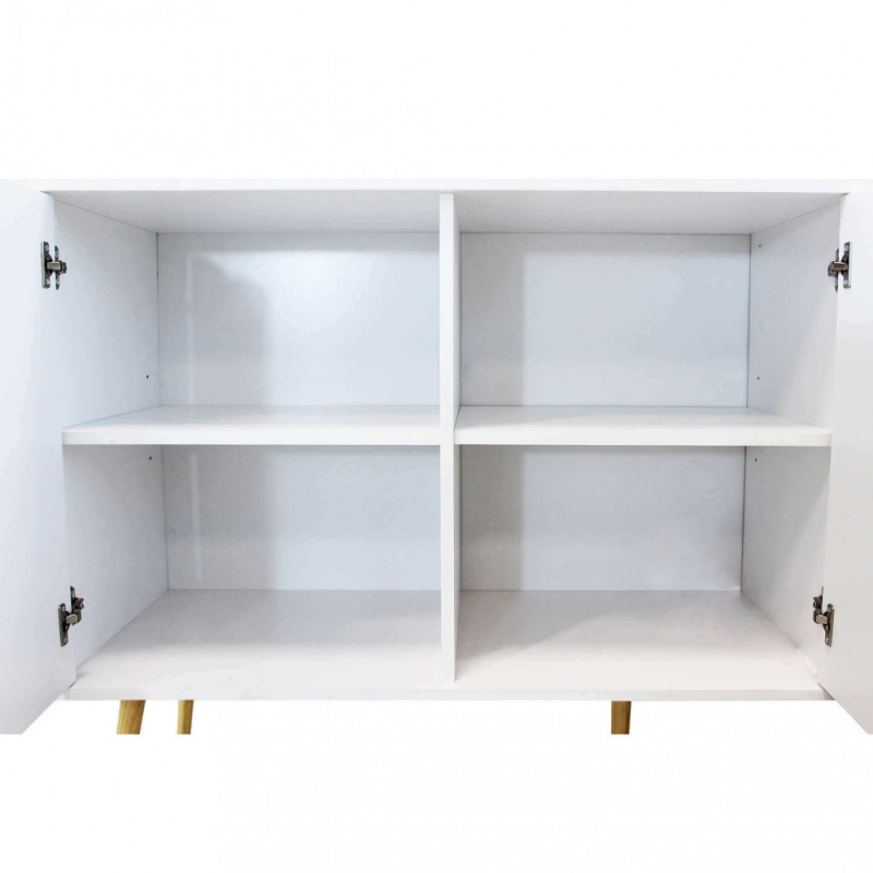 Mobile Bradley Cosma legno bianco marrone L147×P39×H82 cm 2 ante 3 cassetti — levanteshop.it