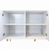 Mobile Bradley Cosma legno bianco marrone L147×P39×H82 cm 2 ante 3 cassetti — levanteshop.it