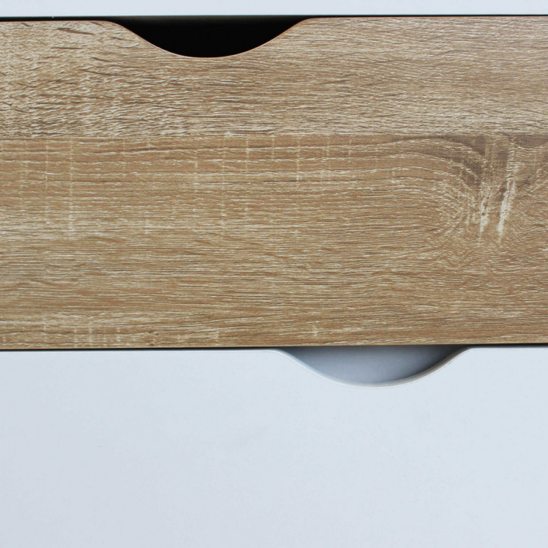 Mobile Bradley Cosma legno bianco marrone L147×P39×H82 cm 2 ante 3 cassetti — levanteshop.it