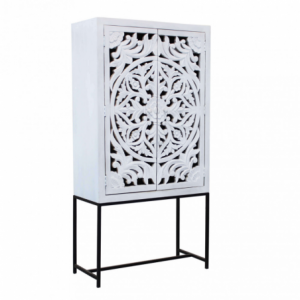 Mobile Adrian legno acacia 2 ante 2 cassetti 110x45x80