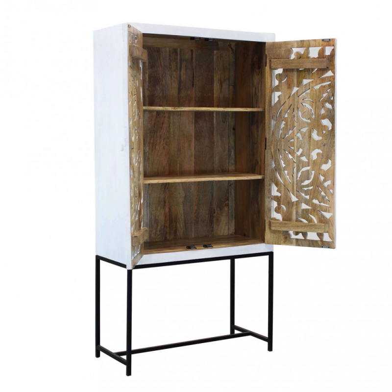 Mobile Adrian legno acacia 2 ante 2 cassetti 110x45x80