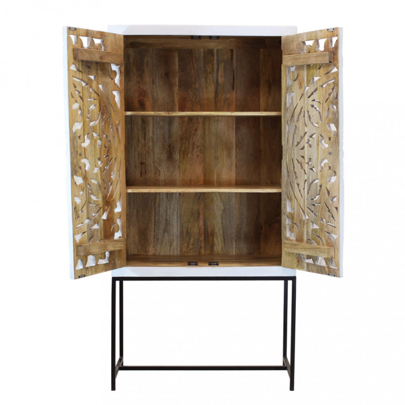 Mobile Adrian legno acacia 2 ante 2 cassetti 110x45x80