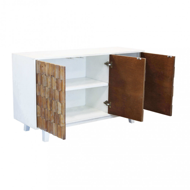 Mobile Archie legno acacia 2 ante 1 cassetto 110x45x80