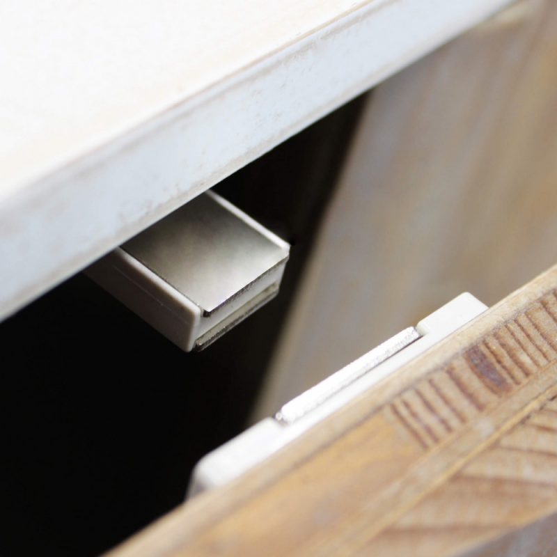 Mobile Archie legno acacia 2 ante 1 cassetto 110x45x80