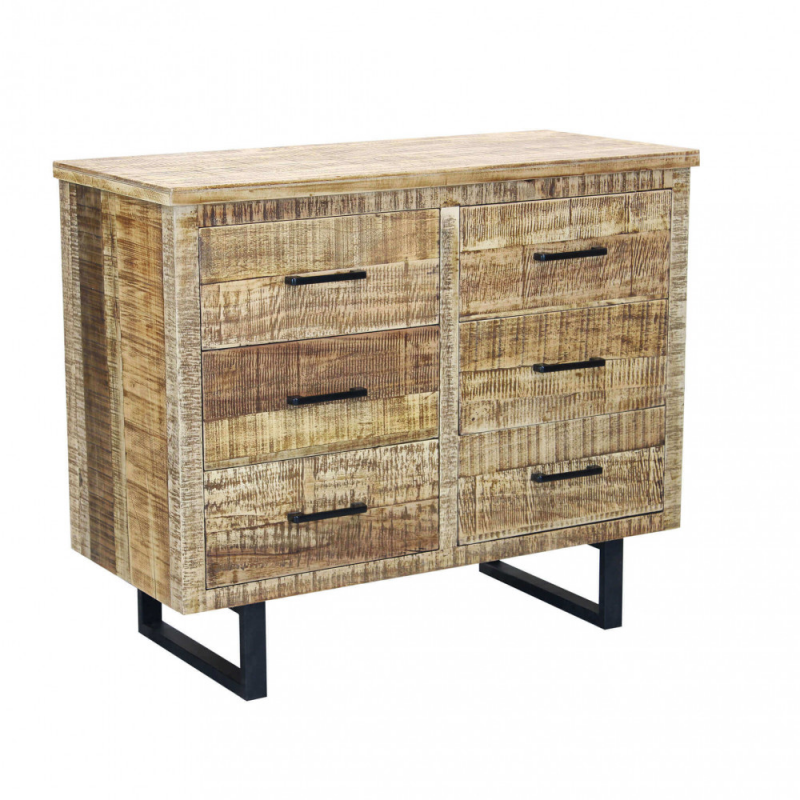 Mobile Bertram legno acacia 2 ante 5 cassetti 110x45x80