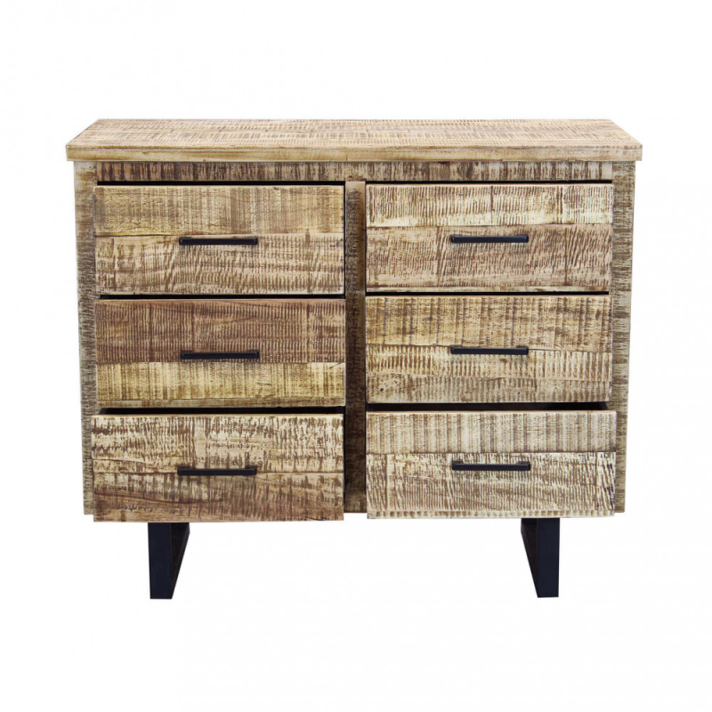 Mobile Bertram legno acacia 2 ante 5 cassetti 110x45x80