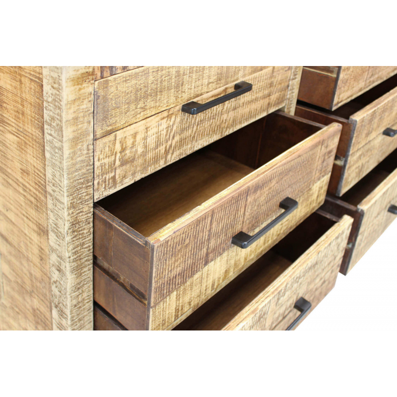 Mobile Bertram legno acacia 2 ante 5 cassetti 110x45x80