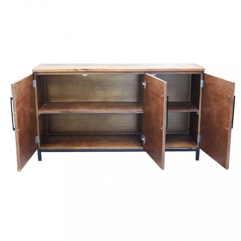 Mobile Bram 3 ante legno e metallo 150x40x86 cm
