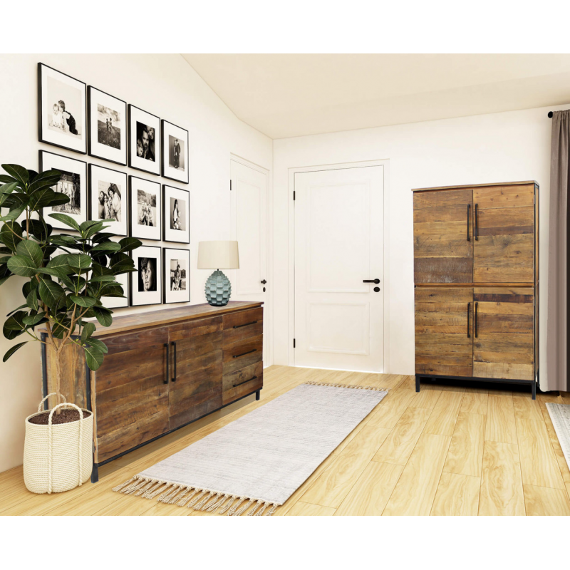 Mobile Braxton 4 ante legno e metallo 100x40x160 cm