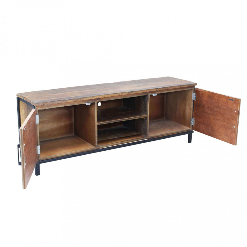 Porta TV Bridger bianco marrone moderno per soggiorno living casa