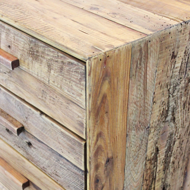 Cassettiera Aggie bianco marrone moderna per cucina soggiorno casa