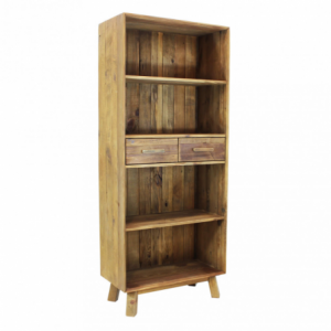 Libreria Alyce legno pino riciclato marrone 80x40x190h